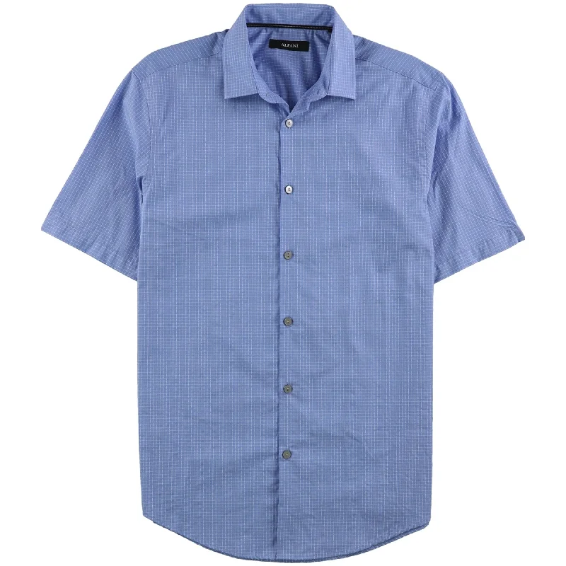 Men's Button - Down Oxford Casual Shirts in Crisp White for a Classic and Versatile StyleAlfani Mens Grid Button Up Shirt, Blue, Small Men's Button - Down Oxford Casual Shirts in Crisp White for a Classic and Versatile StyleAlfani Mens Grid Button Up Shirt, Blue, Small