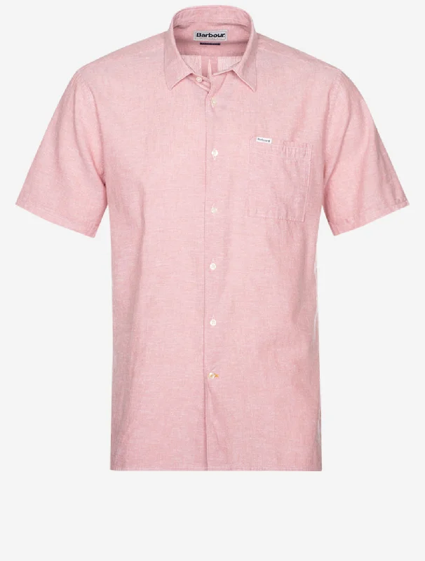 Men's Linen Blend Casual Shirts with Roll - Up Sleeves for a Summer Beach LookNelson Short Sleeve Summer Shirt Pink Clay Men's Linen Blend Casual Shirts with Roll - Up Sleeves for a Summer Beach LookNelson Short Sleeve Summer Shirt Pink Clay