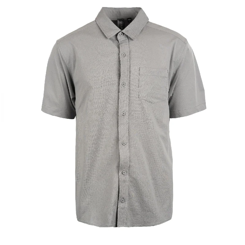 Men's Moisture - Wicking Performance Fabric Casual Shirts for Outdoor ActivitiesBurnside Solid Short Sleeve Shirt Men's Moisture - Wicking Performance Fabric Casual Shirts for Outdoor ActivitiesBurnside Solid Short Sleeve Shirt