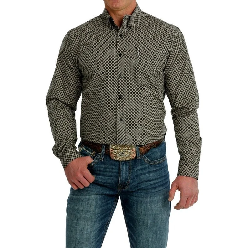 Men's Embroidered Detail Casual Shirts in Beige for a Touch of EleganceCinch Western Shirt Mens Long Sleeve Print Button Front MTW1347098 Men's Embroidered Detail Casual Shirts in Beige for a Touch of EleganceCinch Western Shirt Mens Long Sleeve Print Button Front MTW1347098