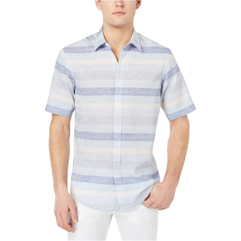 Men's Graphic - Printed Casual Shirts with Pop - Culture References for a Fun and Stylish LookClub Room Mens Merritt Stripe Button Up Shirt, Blue, Small Men's Graphic - Printed Casual Shirts with Pop - Culture References for a Fun and Stylish LookClub Room Mens Merritt Stripe Button Up Shirt, Blue, Small