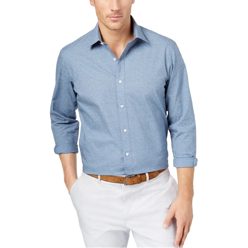 Men's Wrinkle - Resistant Polyester Blend Casual Shirts for Easy Travel and MaintenanceClub Room Mens Patterned Button Up Shirt, Blue, Small Men's Wrinkle - Resistant Polyester Blend Casual Shirts for Easy Travel and MaintenanceClub Room Mens Patterned Button Up Shirt, Blue, Small