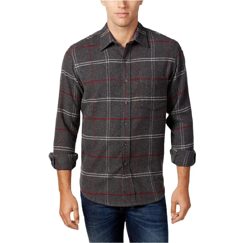 Men's Thermal - Lined Casual Shirts in Black for Added Warmth in Cold WeatherClub Room Mens Plaid Ls Button Up Shirt Men's Thermal - Lined Casual Shirts in Black for Added Warmth in Cold WeatherClub Room Mens Plaid Ls Button Up Shirt