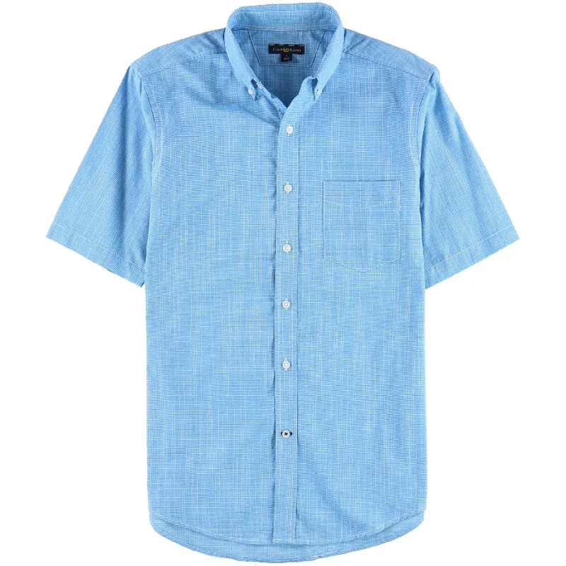Men's Graphic - Printed Casual Shirts with Pop - Culture References for a Fun and Stylish LookClub Room Mens Texture Crosshatch Button Up Shirt, Blue, Small Men's Graphic - Printed Casual Shirts with Pop - Culture References for a Fun and Stylish LookClub Room Mens Texture Crosshatch Button Up Shirt, Blue, Small