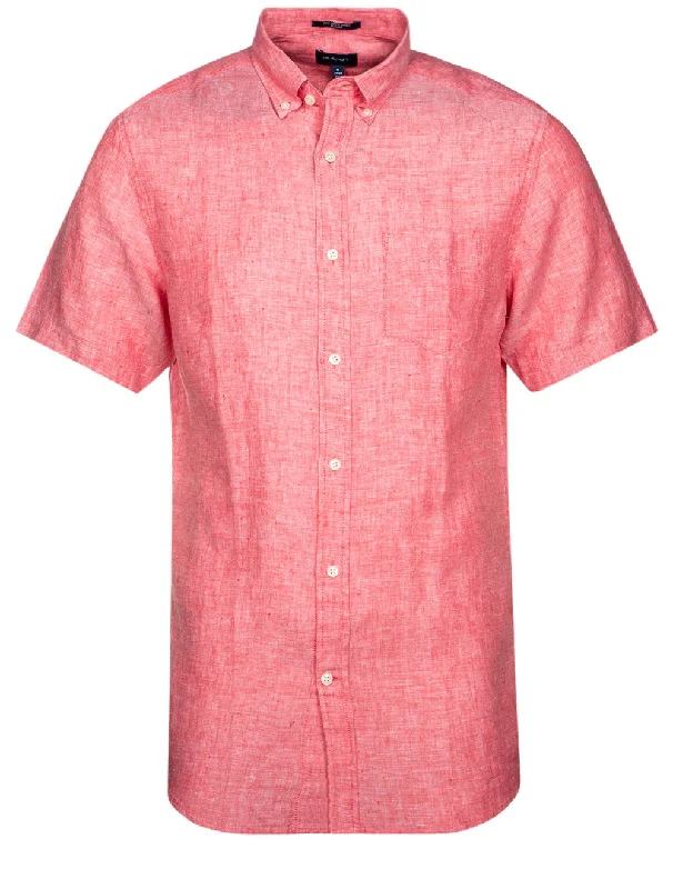 Men's Tailored Fit Checkered Casual Shirts in Multicolor for a Smart - Casual EnsembleRegular Linen Short Sleeve Shirt Watermelon Pink Men's Tailored Fit Checkered Casual Shirts in Multicolor for a Smart - Casual EnsembleRegular Linen Short Sleeve Shirt Watermelon Pink