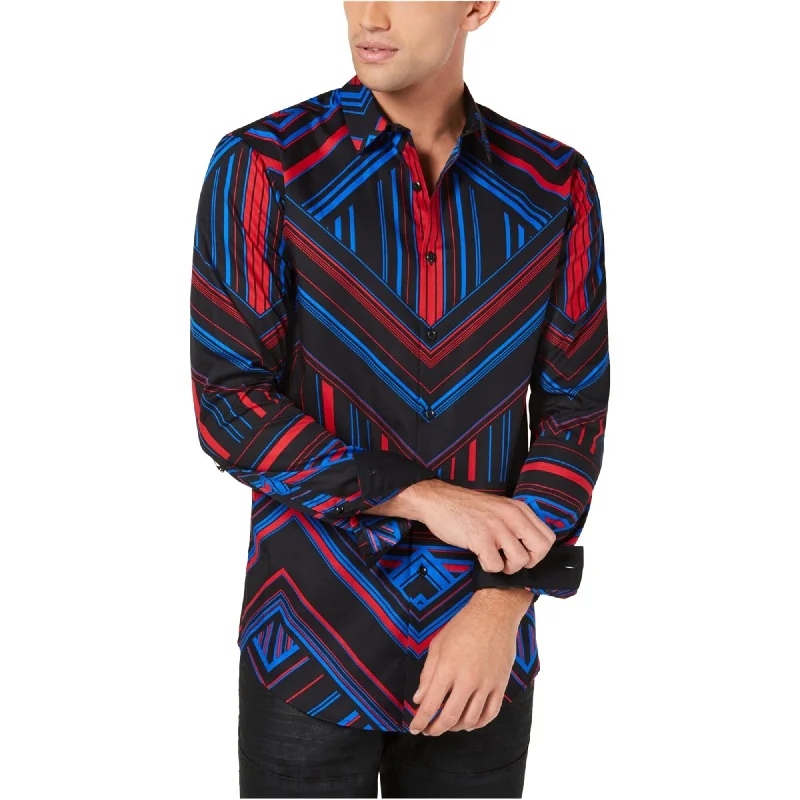 Men's Wrinkle - Resistant Polyester Blend Casual Shirts for Easy Travel and MaintenanceI-N-C Mens Bowie Button Up Shirt, Black, Medium Men's Wrinkle - Resistant Polyester Blend Casual Shirts for Easy Travel and MaintenanceI-N-C Mens Bowie Button Up Shirt, Black, Medium