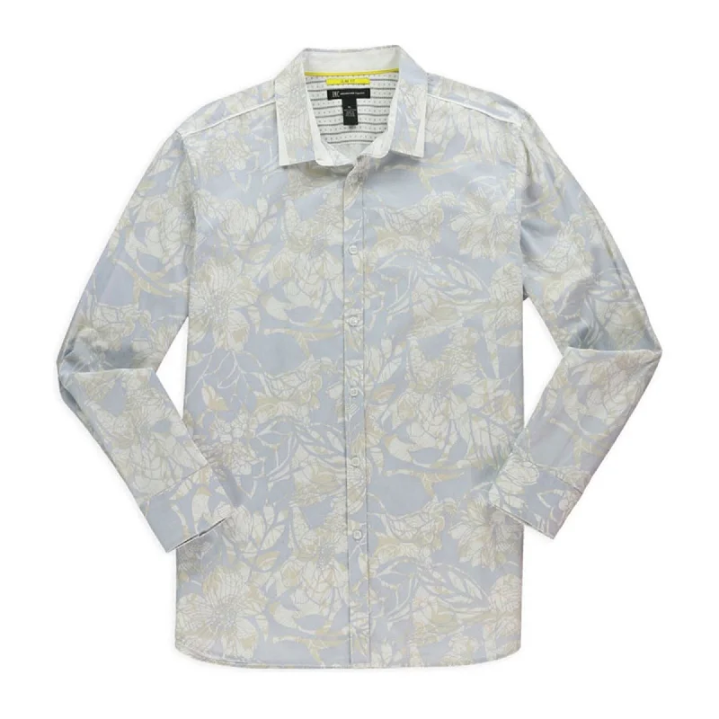Men's Slim - Fit Printed Floral Casual Shirts in Pastel Colors for a Spring - Inspired VibeI-N-C Mens Slim-Fit Print Button Up Shirt Men's Slim - Fit Printed Floral Casual Shirts in Pastel Colors for a Spring - Inspired VibeI-N-C Mens Slim-Fit Print Button Up Shirt