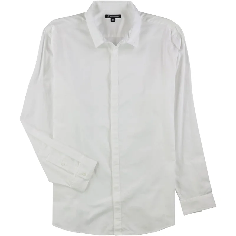 Men's Stretch - Fabric Casual Shirts in Navy Blue for a Comfortable and Flexible FitI-N-C Mens Solid Button Up Shirt Men's Stretch - Fabric Casual Shirts in Navy Blue for a Comfortable and Flexible FitI-N-C Mens Solid Button Up Shirt