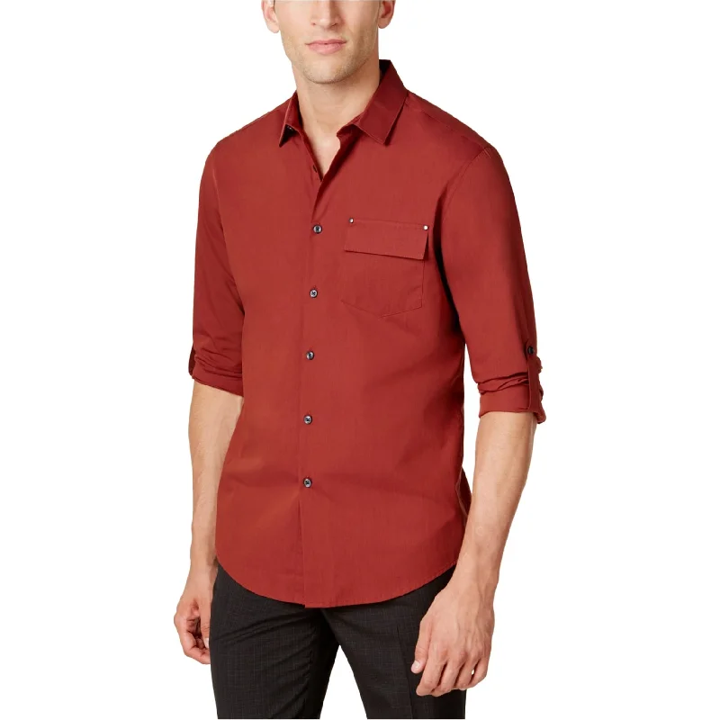 Men's Embroidered Detail Casual Shirts in Beige for a Touch of EleganceI-N-C Mens Utility Button Up Shirt Men's Embroidered Detail Casual Shirts in Beige for a Touch of EleganceI-N-C Mens Utility Button Up Shirt