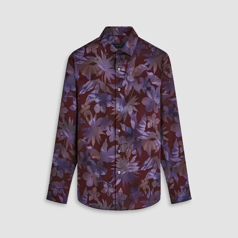 Men's Embroidered Detail Casual Shirts in Beige for a Touch of EleganceJulian Leaf Print Shirt Men's Embroidered Detail Casual Shirts in Beige for a Touch of EleganceJulian Leaf Print Shirt