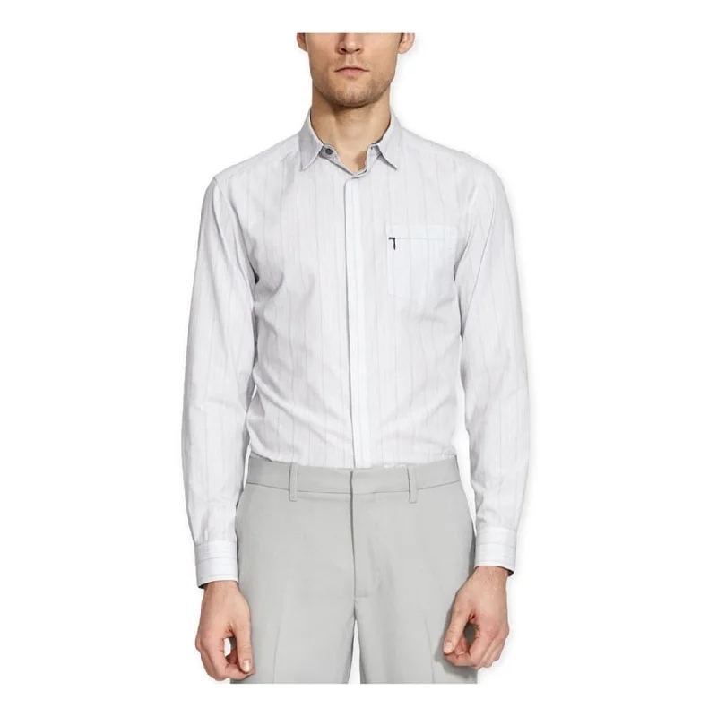 Men's Wrinkle - Resistant Polyester Blend Casual Shirts for Easy Travel and MaintenanceKenneth Cole Mens Super Slim Stripe Ls Button Up Shirt Men's Wrinkle - Resistant Polyester Blend Casual Shirts for Easy Travel and MaintenanceKenneth Cole Mens Super Slim Stripe Ls Button Up Shirt
