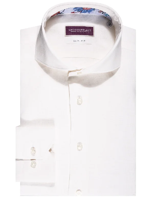 Men's Sustainable Recycled Material Casual Shirts for Eco - Conscious ConsumersSeine Linen Shirt White Men's Sustainable Recycled Material Casual Shirts for Eco - Conscious ConsumersSeine Linen Shirt White