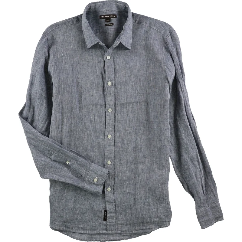 Men's Distressed Denim Casual Shirts with Frayed Edges for a Trendy and Rugged LookMichael Kors Mens Cross-Dyed Button Up Shirt, Blue, Large Men's Distressed Denim Casual Shirts with Frayed Edges for a Trendy and Rugged LookMichael Kors Mens Cross-Dyed Button Up Shirt, Blue, Large