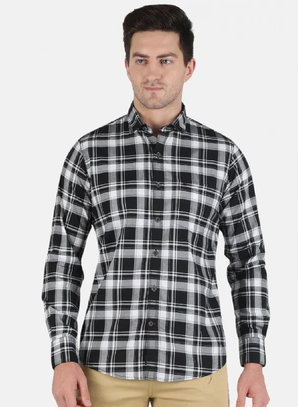Men's Moisture - Wicking Performance Fabric Casual Shirts for Outdoor ActivitiesMen Black Check Shirt Men's Moisture - Wicking Performance Fabric Casual Shirts for Outdoor ActivitiesMen Black Check Shirt