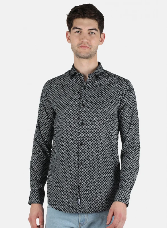 Men's Wrinkle - Resistant Polyester Blend Casual Shirts for Easy Travel and MaintenanceMen Black Printed Shirt Men's Wrinkle - Resistant Polyester Blend Casual Shirts for Easy Travel and MaintenanceMen Black Printed Shirt