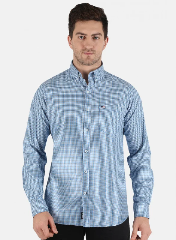 Men's Two - Tone Contrast Panel Casual Shirts in White and Navy for a Stylish and Eye - Catching DesignMen Blue Check Shirt Men's Two - Tone Contrast Panel Casual Shirts in White and Navy for a Stylish and Eye - Catching DesignMen Blue Check Shirt
