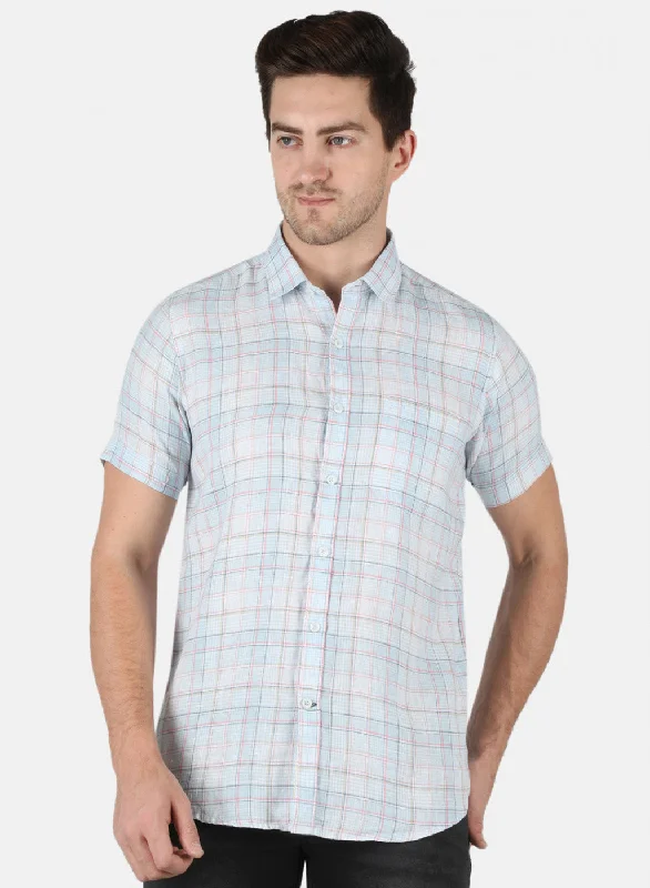 Plus Size Men's Striped Chambray Casual Shirts with a Spread Collar for a Preppy AppearanceMen Blue Check Shirt Plus Size Men's Striped Chambray Casual Shirts with a Spread Collar for a Preppy AppearanceMen Blue Check Shirt