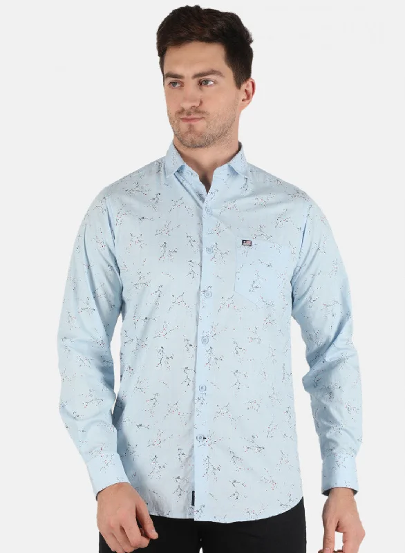 Men's Organic Cotton Casual Shirts with a Soft Handfeel for Everyday ComfortMen Blue Printed Shirt Men's Organic Cotton Casual Shirts with a Soft Handfeel for Everyday ComfortMen Blue Printed Shirt