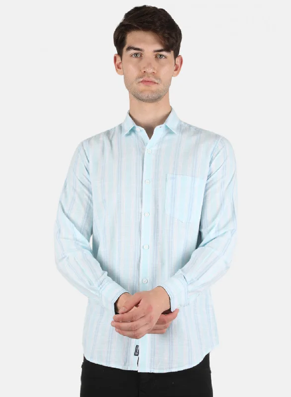 Men's Wrinkle - Resistant Polyester Blend Casual Shirts for Easy Travel and MaintenanceMen Blue Stripe Shirt Men's Wrinkle - Resistant Polyester Blend Casual Shirts for Easy Travel and MaintenanceMen Blue Stripe Shirt