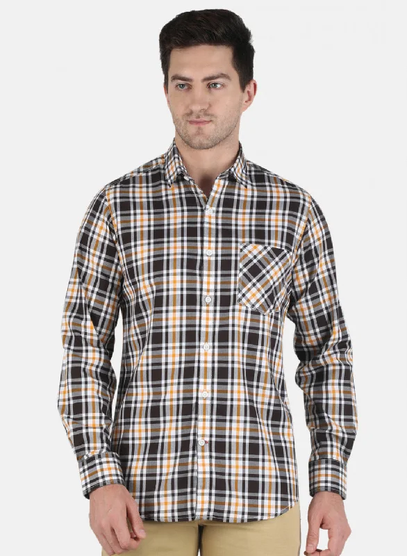 Men's Retro - Style Hawaiian Print Casual Shirts in Bold Patterns for a Tropical VacationMen Brown Check Shirt Men's Retro - Style Hawaiian Print Casual Shirts in Bold Patterns for a Tropical VacationMen Brown Check Shirt