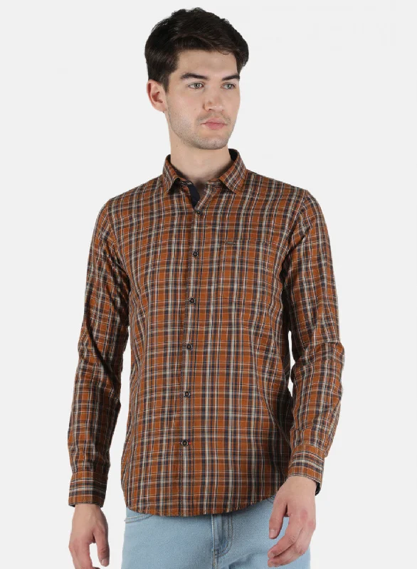Men's Organic Cotton Casual Shirts with a Soft Handfeel for Everyday ComfortMen Brown Check Shirt Men's Organic Cotton Casual Shirts with a Soft Handfeel for Everyday ComfortMen Brown Check Shirt