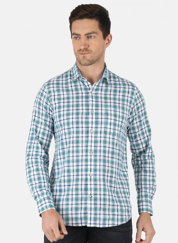 Men's Stretch - Fabric Casual Shirts in Navy Blue for a Comfortable and Flexible FitMen Green Check Shirt Men's Stretch - Fabric Casual Shirts in Navy Blue for a Comfortable and Flexible FitMen Green Check Shirt