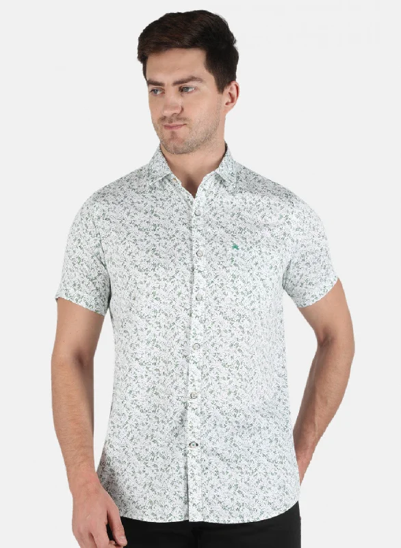 Men's Stretch - Fabric Casual Shirts in Navy Blue for a Comfortable and Flexible FitMen Green Printed Shirt Men's Stretch - Fabric Casual Shirts in Navy Blue for a Comfortable and Flexible FitMen Green Printed Shirt