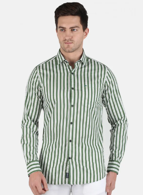 Men's Graphic - Printed Casual Shirts with Pop - Culture References for a Fun and Stylish LookMen Green Stripe Shirt Men's Graphic - Printed Casual Shirts with Pop - Culture References for a Fun and Stylish LookMen Green Stripe Shirt
