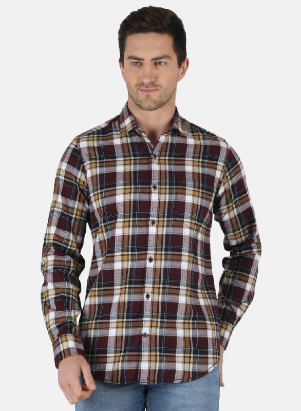 Men's Linen Blend Casual Shirts with Roll - Up Sleeves for a Summer Beach LookMen Maroon Check Shirt Men's Linen Blend Casual Shirts with Roll - Up Sleeves for a Summer Beach LookMen Maroon Check Shirt