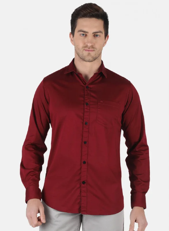 Men's Distressed Denim Casual Shirts with Frayed Edges for a Trendy and Rugged LookMen Maroon Solid Shirt Men's Distressed Denim Casual Shirts with Frayed Edges for a Trendy and Rugged LookMen Maroon Solid Shirt
