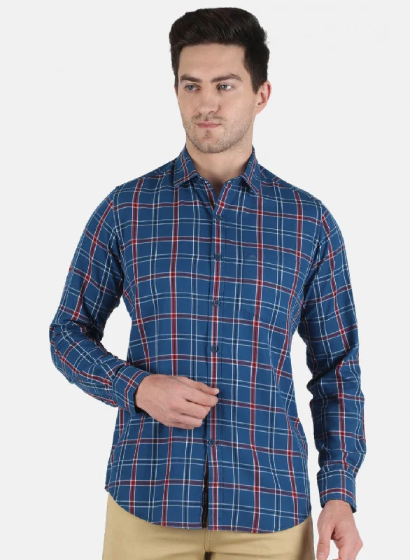 Men's Thermal - Lined Casual Shirts in Black for Added Warmth in Cold WeatherMen NAvy Blue Check Shirt Men's Thermal - Lined Casual Shirts in Black for Added Warmth in Cold WeatherMen NAvy Blue Check Shirt