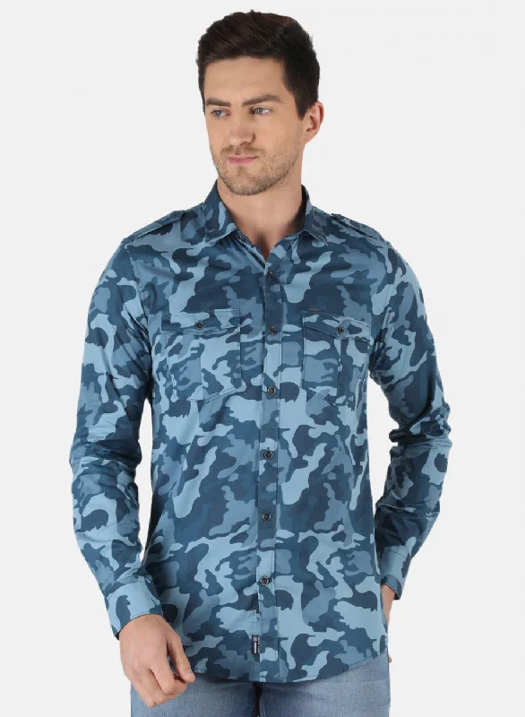 Plus Size Men's Striped Chambray Casual Shirts with a Spread Collar for a Preppy AppearanceMen NAvy Blue Printed Shirt Plus Size Men's Striped Chambray Casual Shirts with a Spread Collar for a Preppy AppearanceMen NAvy Blue Printed Shirt