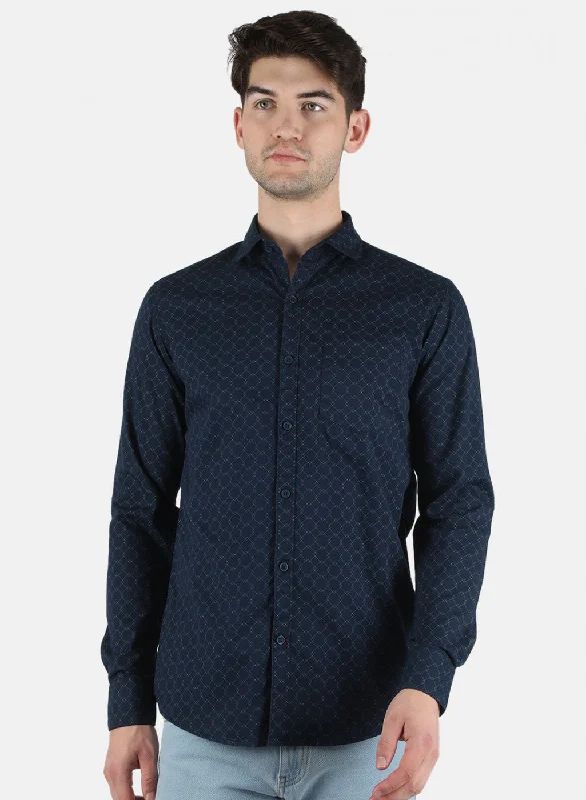 Men's Embroidered Detail Casual Shirts in Beige for a Touch of EleganceMen NAvy Blue Printed Shirt Men's Embroidered Detail Casual Shirts in Beige for a Touch of EleganceMen NAvy Blue Printed Shirt