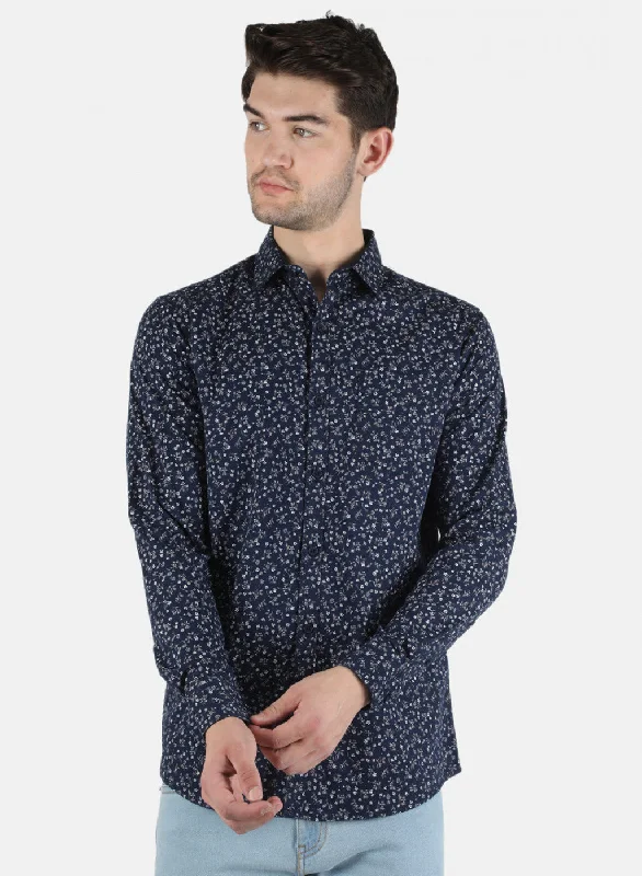 Men's Retro - Style Hawaiian Print Casual Shirts in Bold Patterns for a Tropical VacationMen NAvy Blue Printed Shirt Men's Retro - Style Hawaiian Print Casual Shirts in Bold Patterns for a Tropical VacationMen NAvy Blue Printed Shirt