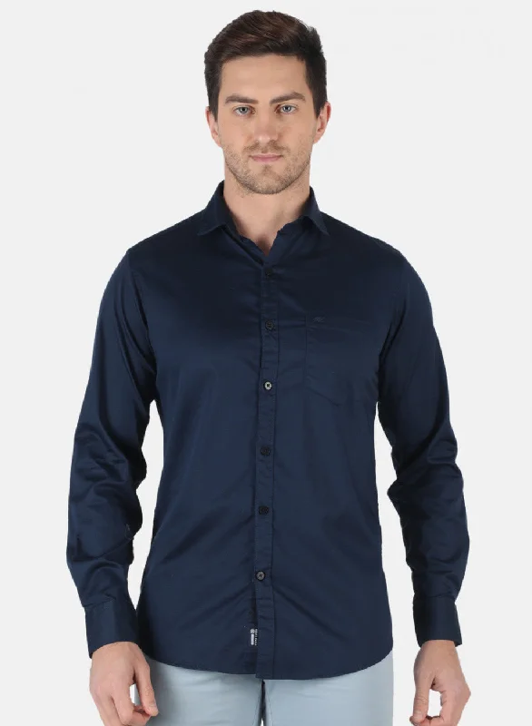 Men's Organic Cotton Casual Shirts with a Soft Handfeel for Everyday ComfortMen NAvy Blue Solid Shirt Men's Organic Cotton Casual Shirts with a Soft Handfeel for Everyday ComfortMen NAvy Blue Solid Shirt
