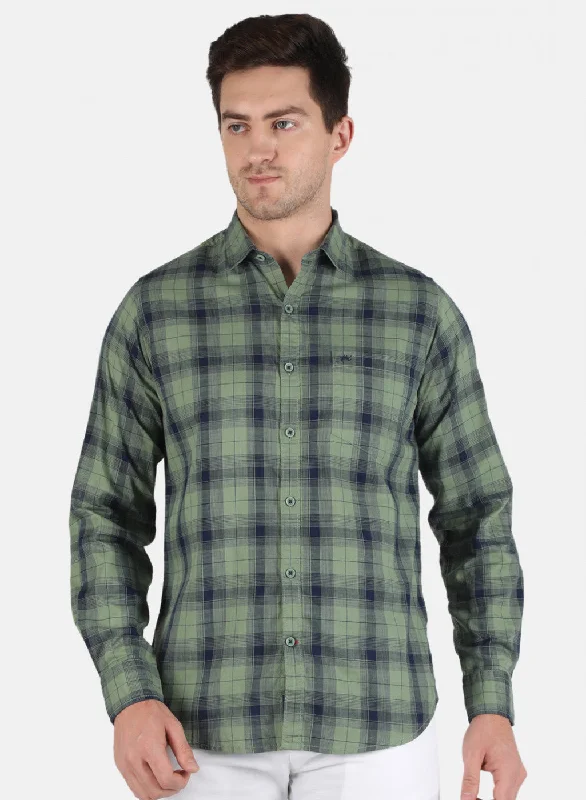 Men's Wrinkle - Resistant Polyester Blend Casual Shirts for Easy Travel and MaintenanceMen Olive Check Shirt Men's Wrinkle - Resistant Polyester Blend Casual Shirts for Easy Travel and MaintenanceMen Olive Check Shirt