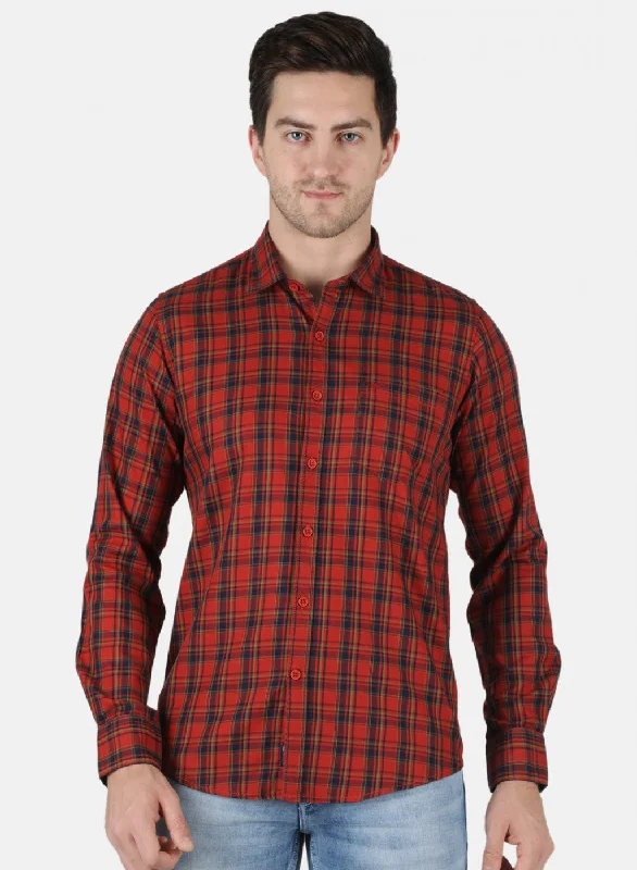 Men's Moisture - Wicking Performance Fabric Casual Shirts for Outdoor ActivitiesMen Orange Check Shirt Men's Moisture - Wicking Performance Fabric Casual Shirts for Outdoor ActivitiesMen Orange Check Shirt