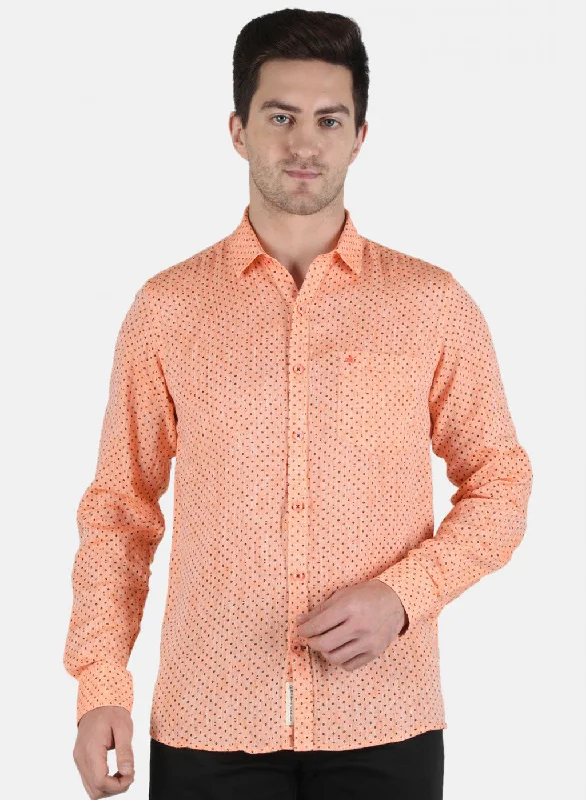 Men's Moisture - Wicking Performance Fabric Casual Shirts for Outdoor ActivitiesMen Orange Printed Shirt Men's Moisture - Wicking Performance Fabric Casual Shirts for Outdoor ActivitiesMen Orange Printed Shirt