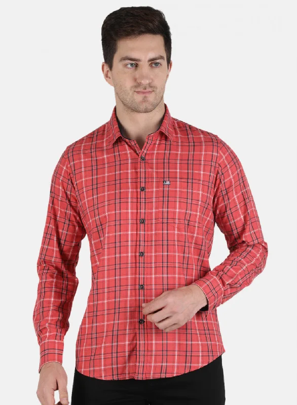 Men's Slim - Fit Printed Floral Casual Shirts in Pastel Colors for a Spring - Inspired VibeMen Red Check Shirt Men's Slim - Fit Printed Floral Casual Shirts in Pastel Colors for a Spring - Inspired VibeMen Red Check Shirt