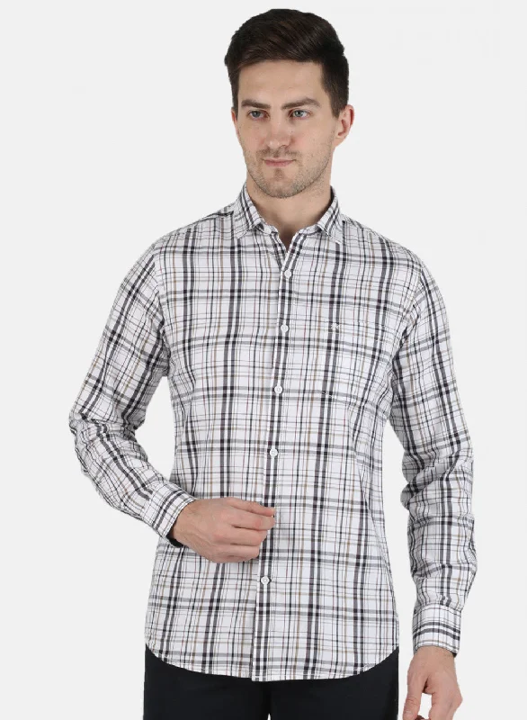 Plus Size Men's Striped Chambray Casual Shirts with a Spread Collar for a Preppy AppearanceMen White Check Shirt Plus Size Men's Striped Chambray Casual Shirts with a Spread Collar for a Preppy AppearanceMen White Check Shirt