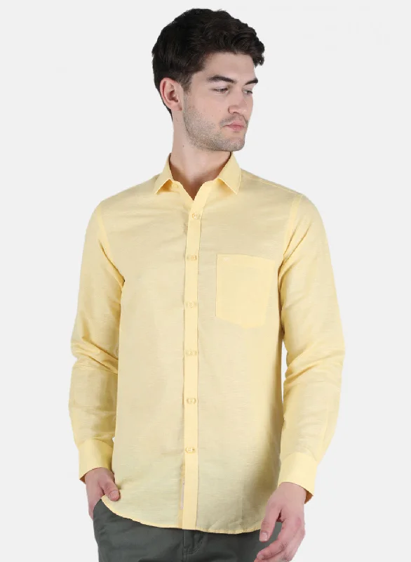 Men's Shearling - Lined Collar Casual Shirts in Brown for a Rustic and Warm AppealMen Yellow Solid Shirt Men's Shearling - Lined Collar Casual Shirts in Brown for a Rustic and Warm AppealMen Yellow Solid Shirt