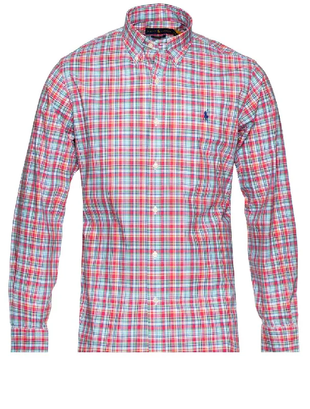 Men's Stretch - Fabric Casual Shirts in Navy Blue for a Comfortable and Flexible FitCheck Buttondown Shirt Multi Men's Stretch - Fabric Casual Shirts in Navy Blue for a Comfortable and Flexible FitCheck Buttondown Shirt Multi