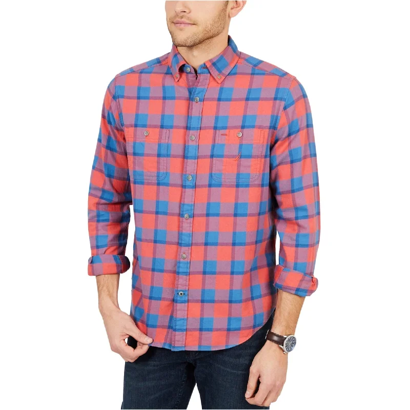Plus Size Men's Plaid Flannel Casual Shirts in Earth Tones for a Cozy Fall OutfitNautica Mens Buffalo Plaid Button Up Shirt Plus Size Men's Plaid Flannel Casual Shirts in Earth Tones for a Cozy Fall OutfitNautica Mens Buffalo Plaid Button Up Shirt