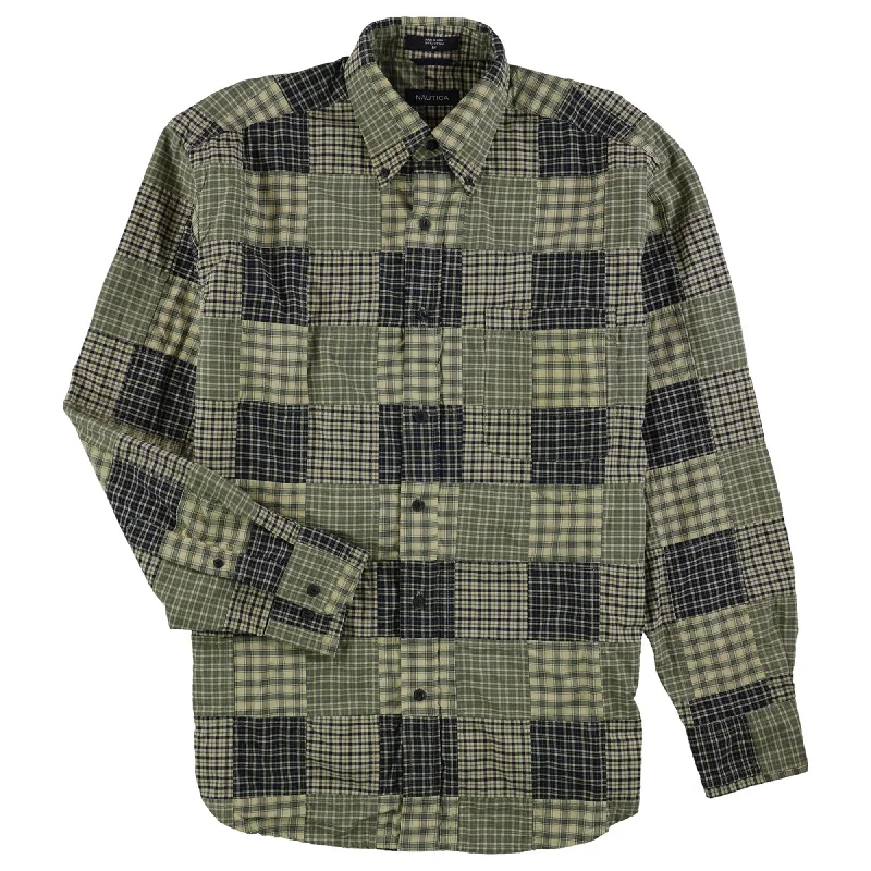 Men's Embroidered Detail Casual Shirts in Beige for a Touch of EleganceNautica Mens Patched Button Up Shirt, Multicoloured, Medium Men's Embroidered Detail Casual Shirts in Beige for a Touch of EleganceNautica Mens Patched Button Up Shirt, Multicoloured, Medium