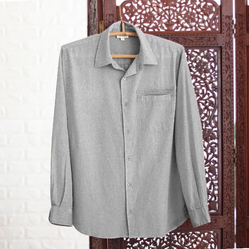 Men's Stretch - Fabric Casual Shirts in Navy Blue for a Comfortable and Flexible FitNovica Handmade Casual Flair In Grey Mens Cotton Blend Shirt Men's Stretch - Fabric Casual Shirts in Navy Blue for a Comfortable and Flexible FitNovica Handmade Casual Flair In Grey Mens Cotton Blend Shirt