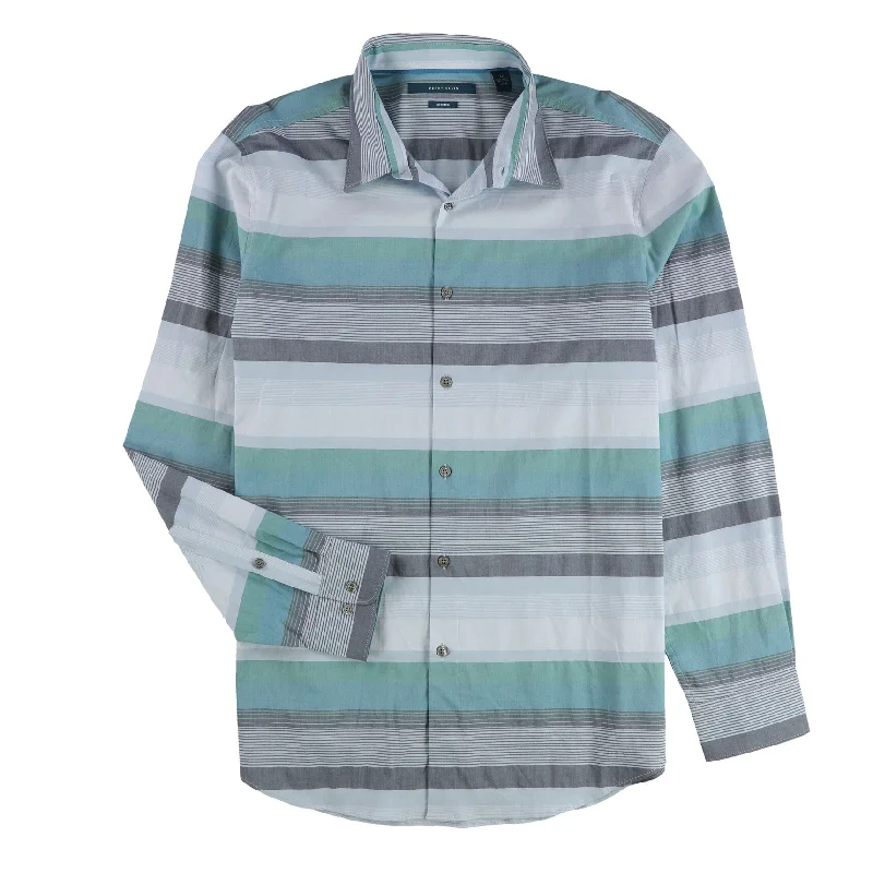Men's Linen Blend Casual Shirts with Roll - Up Sleeves for a Summer Beach LookPerry Ellis Mens Multi Stripe Button Up Shirt, Blue, X-Large Men's Linen Blend Casual Shirts with Roll - Up Sleeves for a Summer Beach LookPerry Ellis Mens Multi Stripe Button Up Shirt, Blue, X-Large