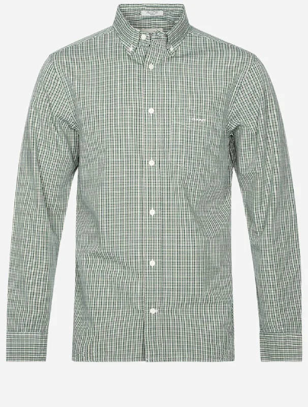 Men's Organic Cotton Casual Shirts with a Soft Handfeel for Everyday ComfortRegular Archive Poplin Check Shirt Forest Green Men's Organic Cotton Casual Shirts with a Soft Handfeel for Everyday ComfortRegular Archive Poplin Check Shirt Forest Green