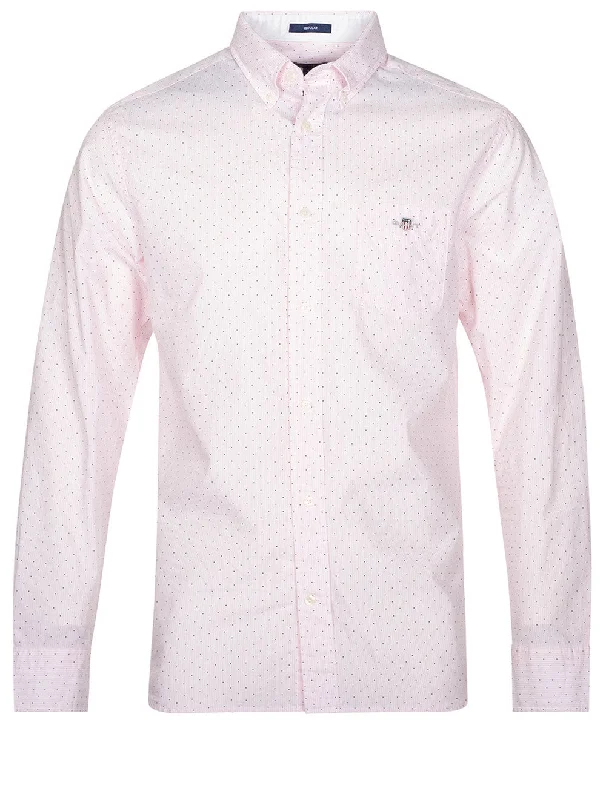Men's Moisture - Wicking Performance Fabric Casual Shirts for Outdoor ActivitiesRegular Banker Dot Buttondown California Pink Men's Moisture - Wicking Performance Fabric Casual Shirts for Outdoor ActivitiesRegular Banker Dot Buttondown California Pink