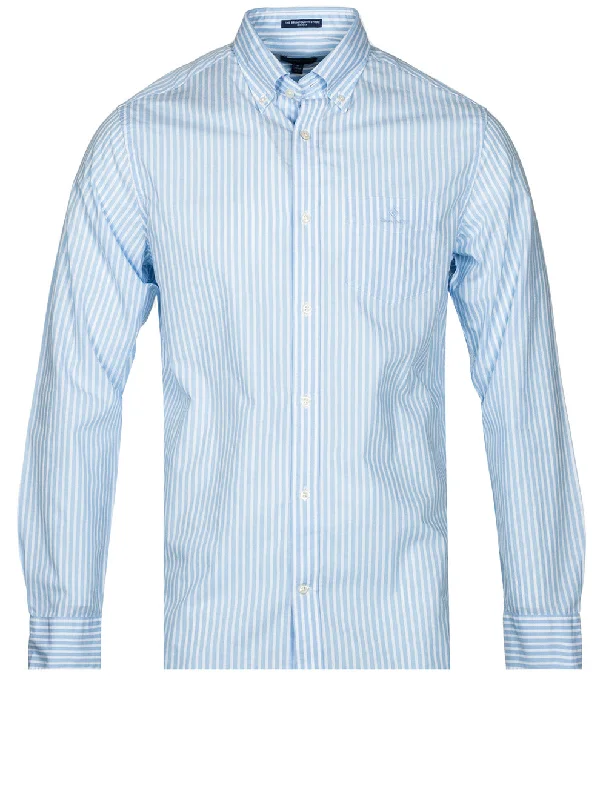Men's Distressed Denim Casual Shirts with Frayed Edges for a Trendy and Rugged LookRegular Buttondown Broadcloth Stripe Capri Blue Men's Distressed Denim Casual Shirts with Frayed Edges for a Trendy and Rugged LookRegular Buttondown Broadcloth Stripe Capri Blue