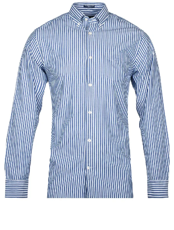 Men's Thermal - Lined Casual Shirts in Black for Added Warmth in Cold WeatherRegular Buttondown Broadcloth Stripe College Blue Men's Thermal - Lined Casual Shirts in Black for Added Warmth in Cold WeatherRegular Buttondown Broadcloth Stripe College Blue